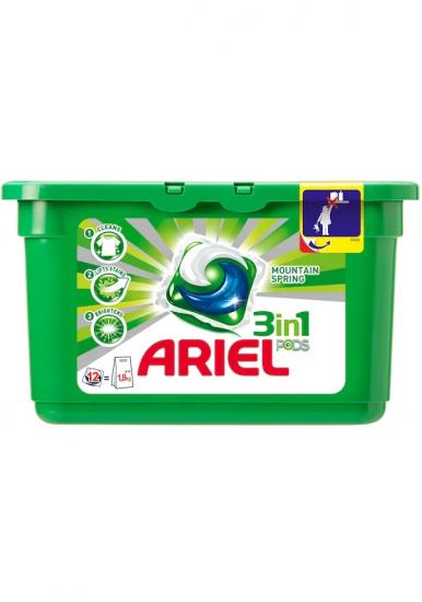Ariel 3in1 Pods Sıvı Çamaşır Deterjanı Kapsülü Dağ Esintisi 12 Yıkama